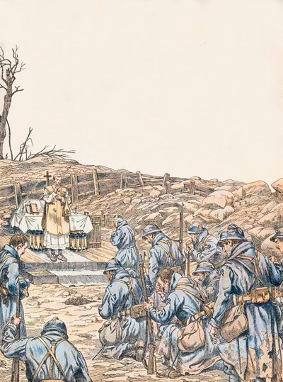 Messa in una trincea durante la Prima Guerra Mondiale da pseudonym for Onfray de Breville Jacques Job