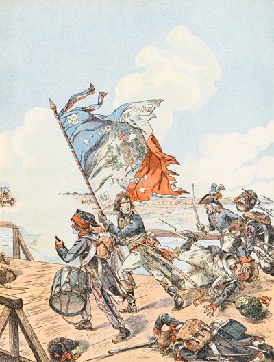 Napoleone Bonaparte al ponte di Arcole nel 1796, Collezione Privata da pseudonym for Onfray de Breville Jacques Job