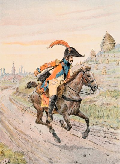 Uniforme delle truppe francesi di tutti i tempi: Corriere del Principe di Neuchatel sotto il Primo Impero, Collezione Privata da pseudonym for Onfray de Breville Jacques Job