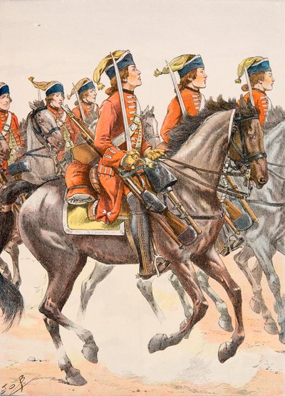 Jacques Marie Gaston Onfray de Breville detto JOB (1858-1931) - Uniforme delle truppe francesi di tutti i tempi: Dragoni di Beauffremont 1759 da pseudonym for Onfray de Breville Jacques Job