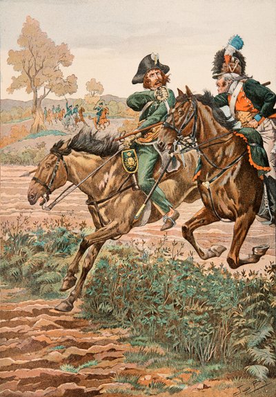 Uniforme delle truppe francesi di tutti i tempi: Cavaliere Vandeano e picchiere sul cavallo della Legione Germanica (1793) da pseudonym for Onfray de Breville Jacques Job