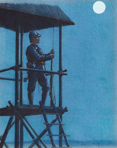 Jacques Marie Gaston Onfroy de Breville detto JOB (1858-1931) - Il Porsouin (Soldato di fanteria di marina in guardia), Collezione privata da pseudonym for Onfray de Breville Jacques Job