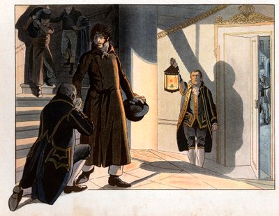 Joachim Murat fuggì dal suo palazzo a Napoli nella notte tra il 19 e il 20 maggio 1815 per tornare in Francia dopo la sua sconfitta contro gli austriaci da pseudonym for Onfray de Breville Jacques Job