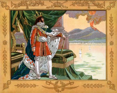 Joachim Murat re di Napoli nel 1808. Incisione di Jacques Marie Gaston Onfray de Breville detto Job da pseudonym for Onfray de Breville Jacques Job