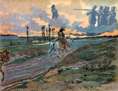 Joachim Murat (1767-1815) tornò a Napoli dopo la sconfitta di Lipsia nel 1813. Incisione di Jacques Marie Gaston Onfray de Breville dit Job (1858-1931) da pseudonym for Onfray de Breville Jacques Job
