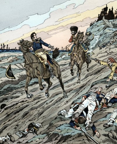 Leopoldo Hugo che dà da bere a un nemico che cerca di ucciderlo da pseudonym for Onfray de Breville Jacques Job