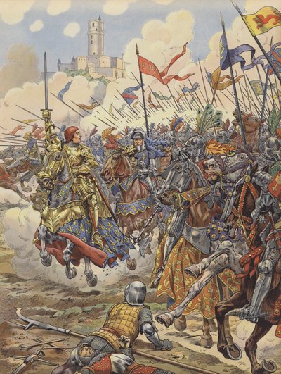 Luigi XI di Francia guida il suo esercito nella battaglia di Montlhery da pseudonym for Onfray de Breville Jacques Job