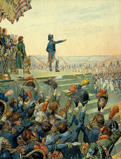 Napoleone I Bonaparte (1769-1821) distribuisce le croci della Legion d