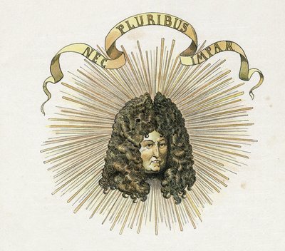 Ritratto del re Luigi XIV (1638-1715) con il suo motto in latino 