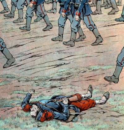 Prussiani che invadono la Francia: soldato francese morto da pseudonym for Onfray de Breville Jacques Job