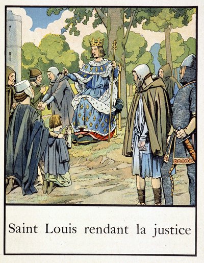 San Luigi rende giustizia - in "Petite histoire de France" di Jacques Bainville, ed. Mane da pseudonym for Onfray de Breville Jacques Job