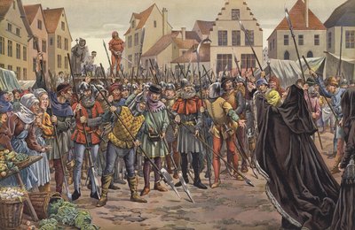 Maria, Duchessa di Borgogna, che implora il popolo di Gand per la vita di due consiglieri di suo padre che erano stati in corrispondenza con il re Luigi XI di Francia da pseudonym for Onfray de Breville Job