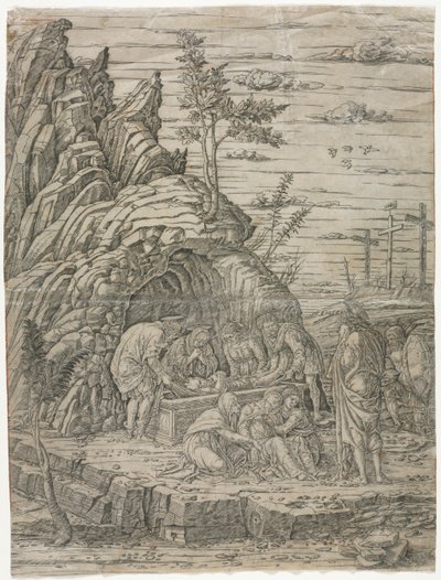 La sepoltura con i quattro uccelli da school of Andrea Mantegna