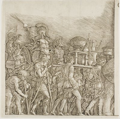 Trionfo di Cesare: Soldati che Portano Trofei da school of Andrea Mantegna