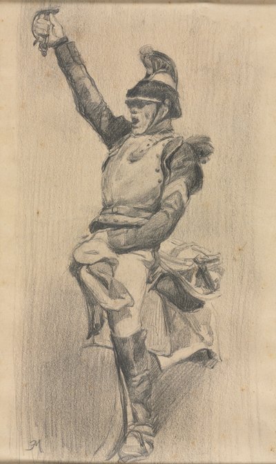 Soldato con braccio alzato da studio of A. W. A. Plâté Studio (Ceylonese)