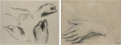 Studio di mani (recto); Studio della mano di una donna (verso) da studio of A. W. A. Plâté Studio (Ceylonese)