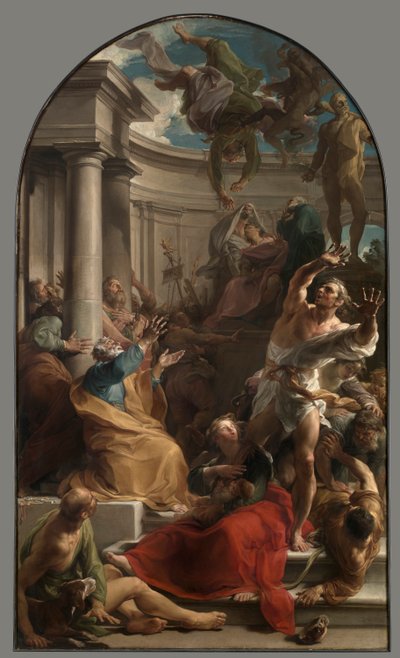 La caduta di Simon Mago da studio of Pompeo Batoni