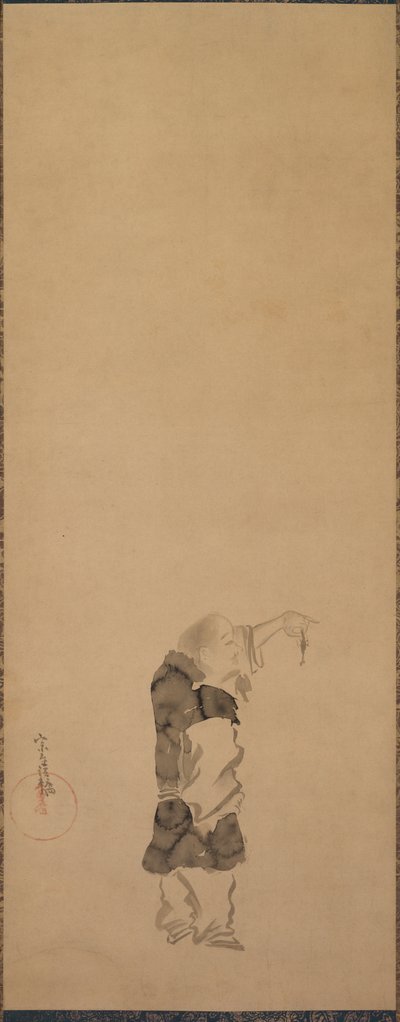 Kenshu, monaco con gambero da studio of Tawaraya Sōtatsu