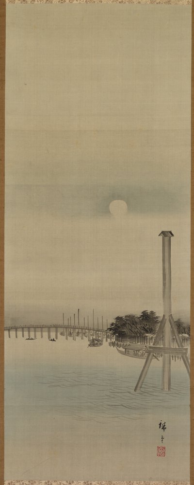 Scena Notturna sul Fiume Sumida da studio of Utagawa Hiroshige