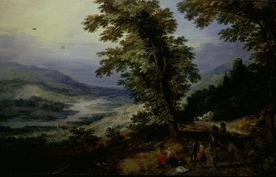 Strada di montagna con viaggiatori, c. 161025 da the younger Joos de Momper