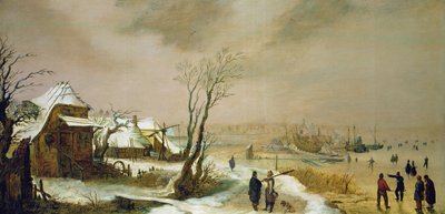 Winter Landscape, c.1611-46 (pittura) da Adam van Breen