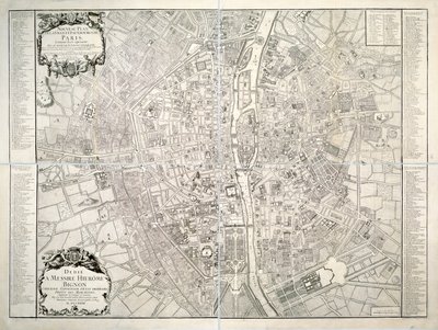 Mappa Di Parigi 1723 Di B Jaillot Come Stampa Artistica