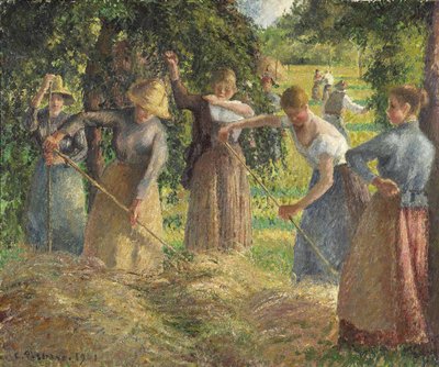 Raccolta di fieno a Éragny da Camille Jacob Pissarro