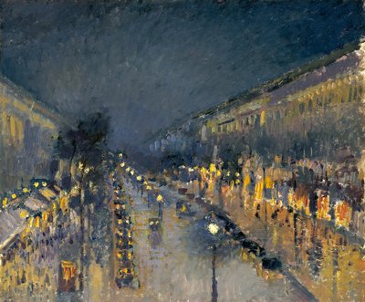 Il Boulevard Montmartre di notte, 1897 da Camille Jacob Pissarro