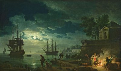 Night: A Port in the Moonlight, 1748 da Claude Joseph Vernet