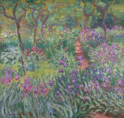Stampa Su Tela Claude Monet - Il Giardino Iris A Giverny (120x80cm) Quadro Artistico Per Arredamento - Foto 13