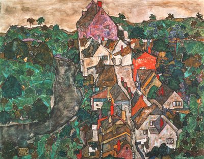 Paesaggio a Krumau da Egon Schiele