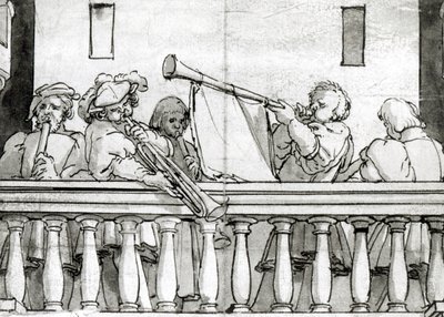 Musicisti di Enrico VIII (penna e inchiostro su carta) da Hans Holbein the Elder