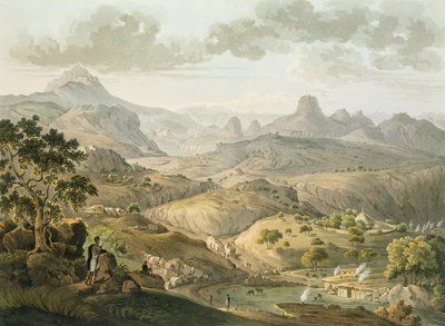 Vista vicino al villaggio di Asceria, in Abissinia, incisa da Daniel Havell (1785-1826) 1809 (acquatinta) da Henry Salt