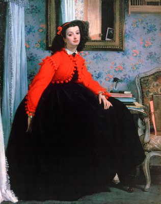 Ritratto di Mlle LL giovane donna in giacca rossa 1864