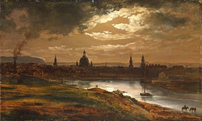 Dresda al chiaro di luna di Johan Christian Dahl