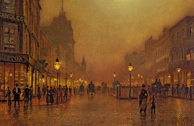 Una strada di notte da John Atkinson Grimshaw
