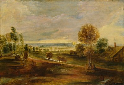 Paesaggio con fabbricati agricoli: Tramonto, XVII secolo da Peter Paul Rubens