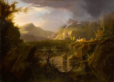 Romantic Landscape, c.1826 (oil on wood panel) da Thomas Cole
