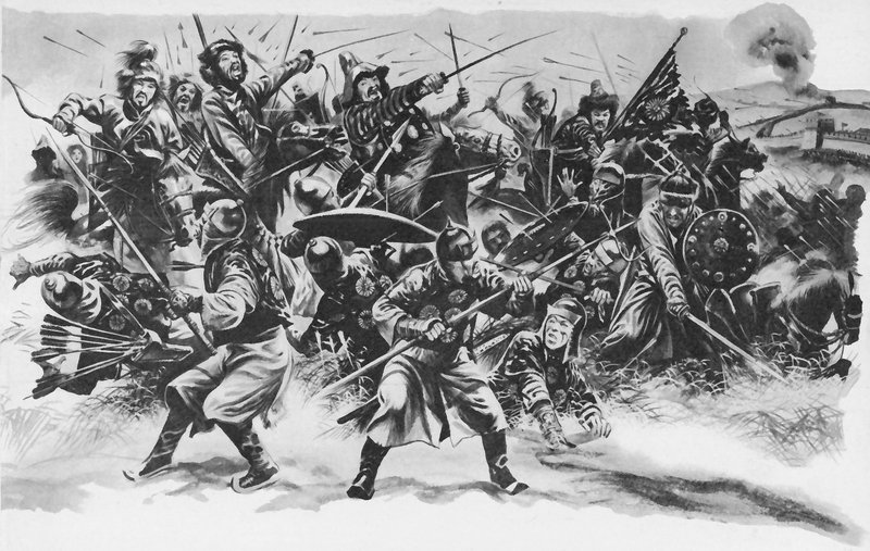 Gengis Khan che sfonda la Grande Muraglia Cinese da English School