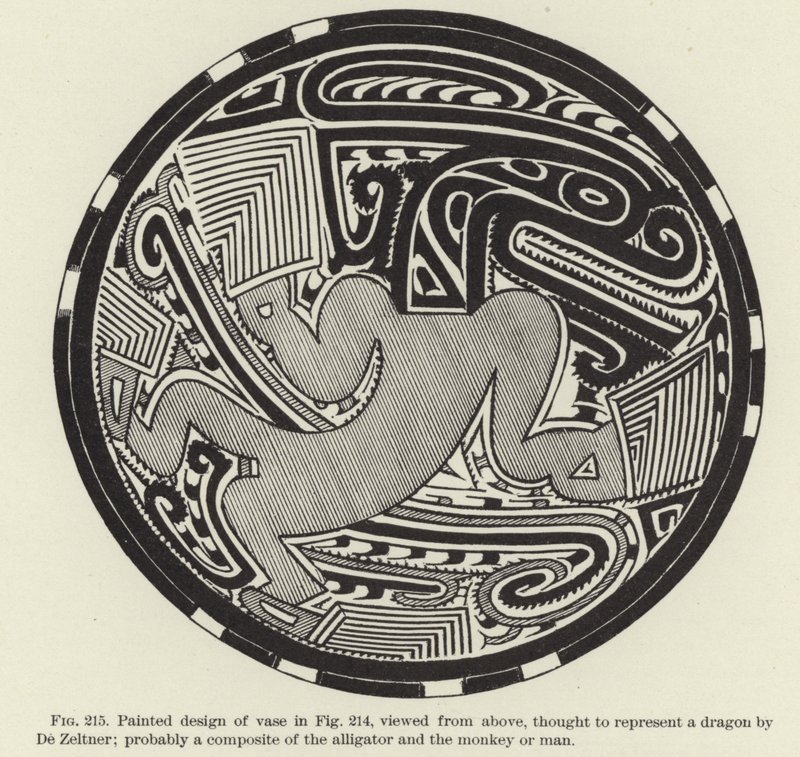 Disegno dipinto di un vaso da (after) American School