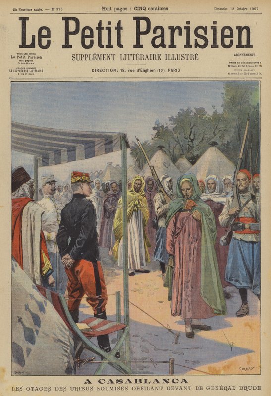 Ostaggi delle tribù marocchine sottomesse che sfilano davanti al generale Drude a Casablanca da (after) Carrey
