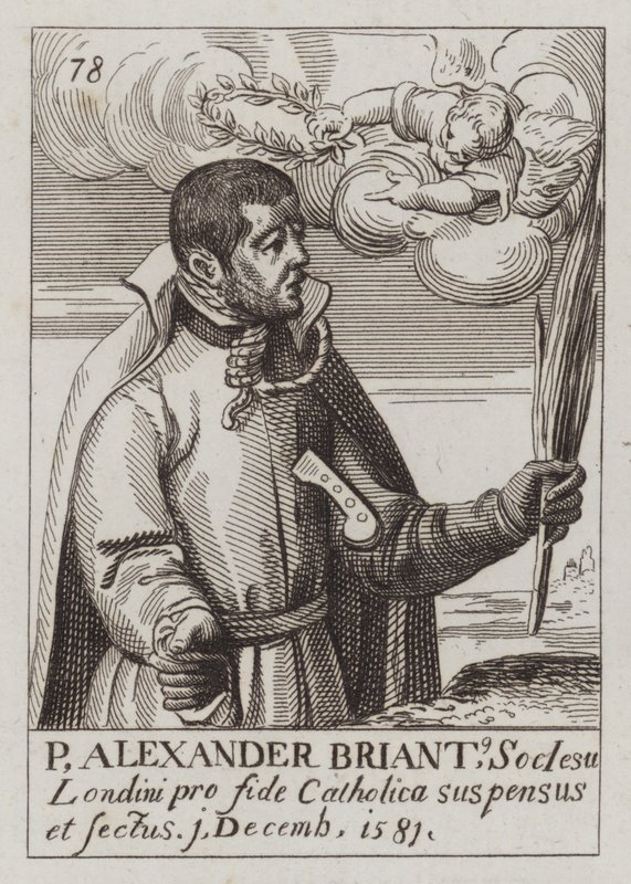Alexander Briant, gesuita inglese e martire cattolico (incisione) da (after) English School