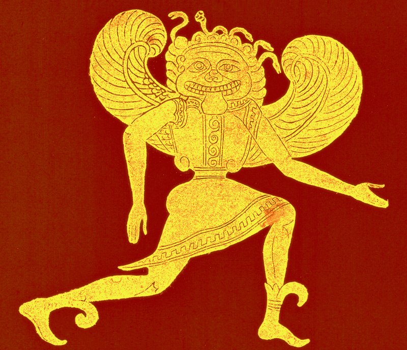 Gorgone etrusca, dal Museo Campana, illustrazione da 