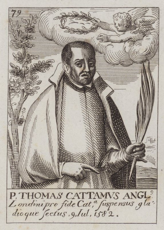 Thomas Cottam, sacerdote cattolico inglese e martire (incisione) da (after) English School