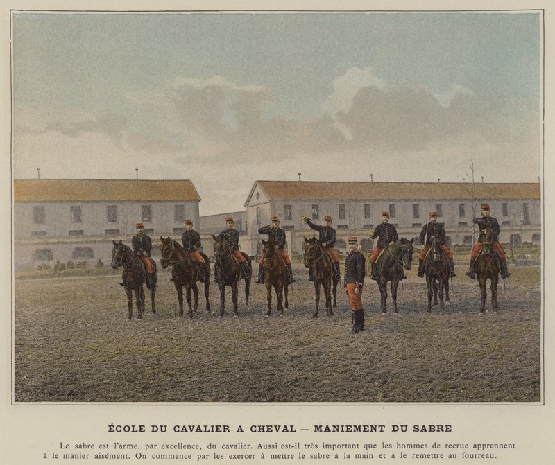 Scuola del Cavaliere a Cavallo, Maneggio della Sciabola da (after) French Photographer