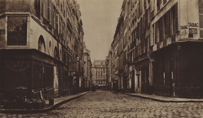 La rue des Moulins verso il 1866, demolita per l