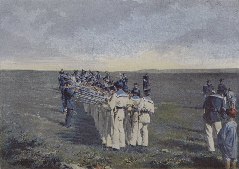 Visite des armes apres le tir (foto colorata) da (after) French Photographer