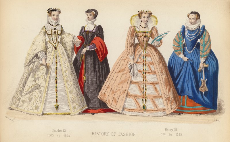 Moda in Francia: Carlo IX 1560-1574; Enrico III 1574-1589 da (after) French School