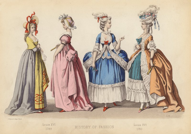 Moda in Francia: Luigi XVI 1789; Luigi XVI 1780 da (after) French School