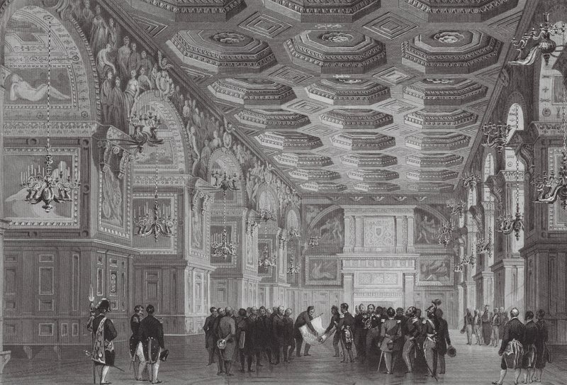 Il Palazzo di Fontainebleau (incisione) da (after) French School
